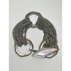 Kenneth Cole Reaction Chain Maille Bracelet with Iridescent Marquise Focal KCR